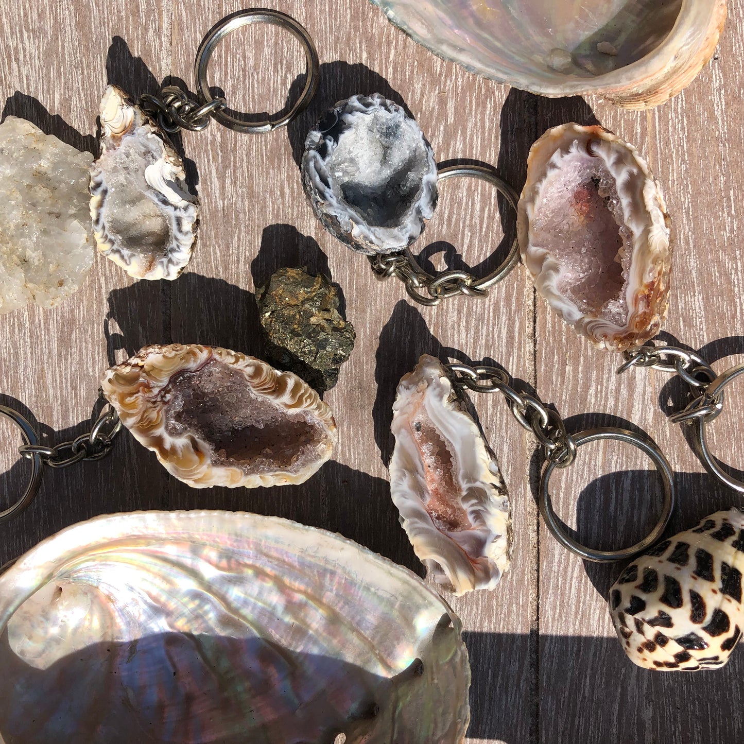 Porte-clés Géode Agate brute