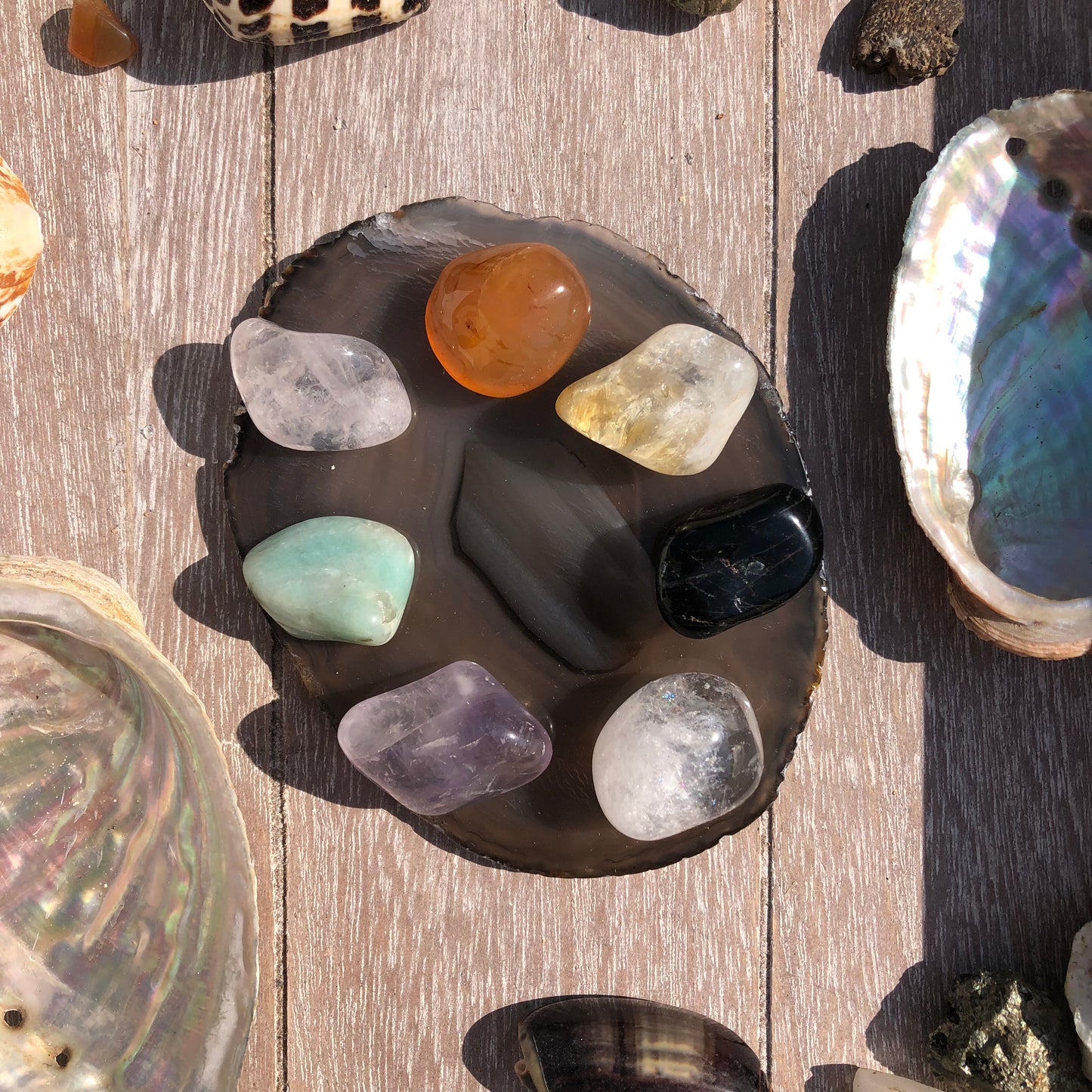 Parabole tranche Agate et 7 Chakras