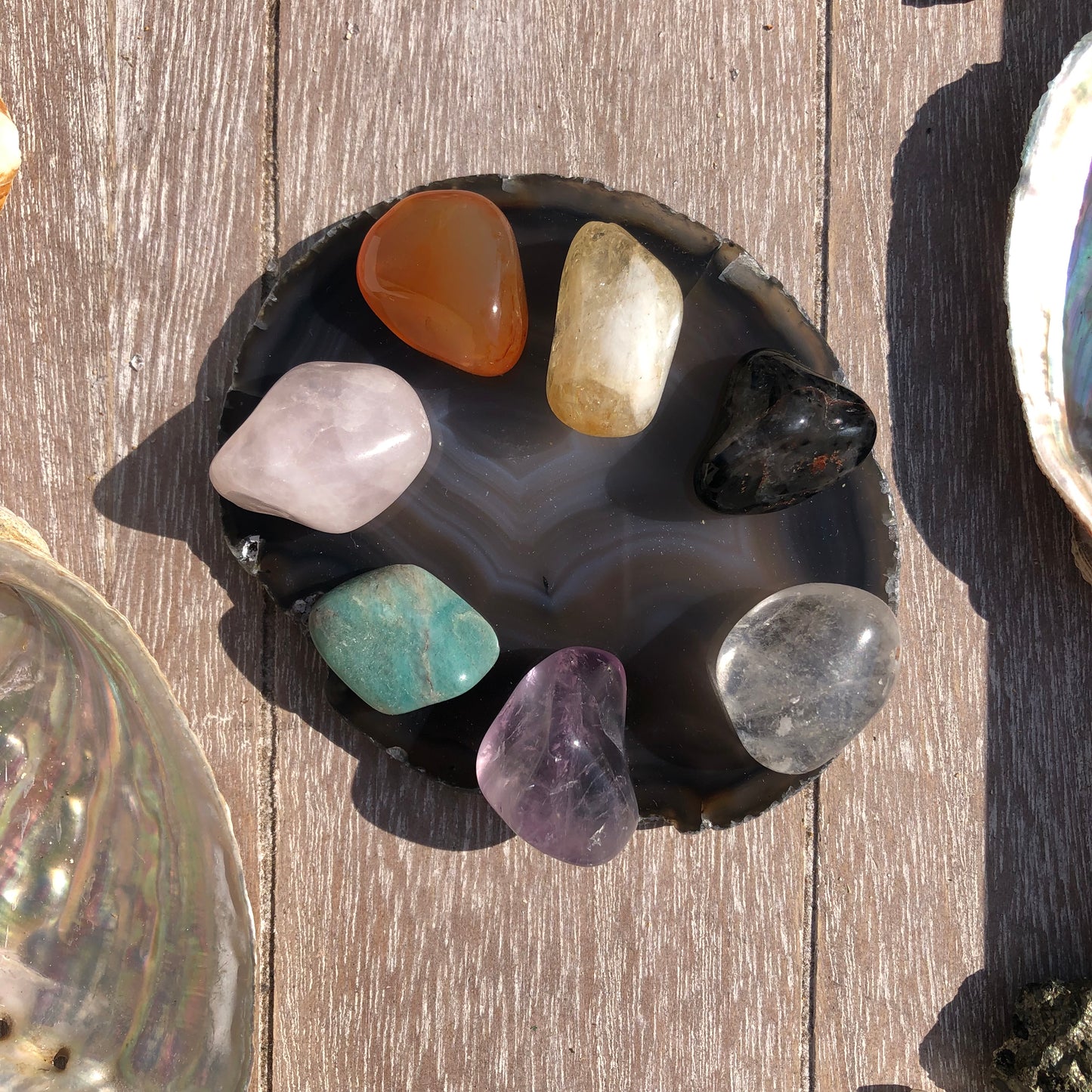 Parabole tranche Agate et 7 Chakras
