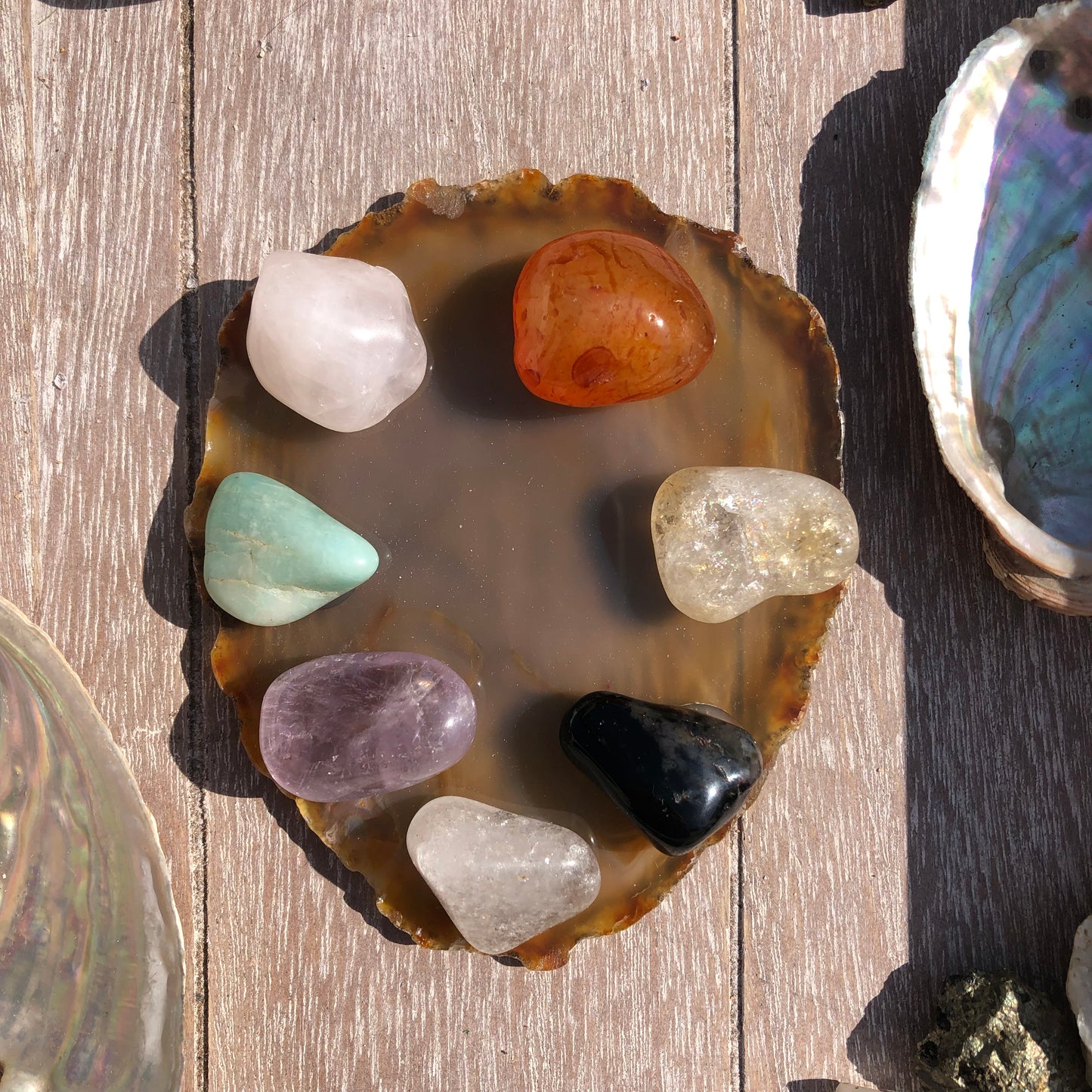 Parabole tranche Agate et 7 Chakras