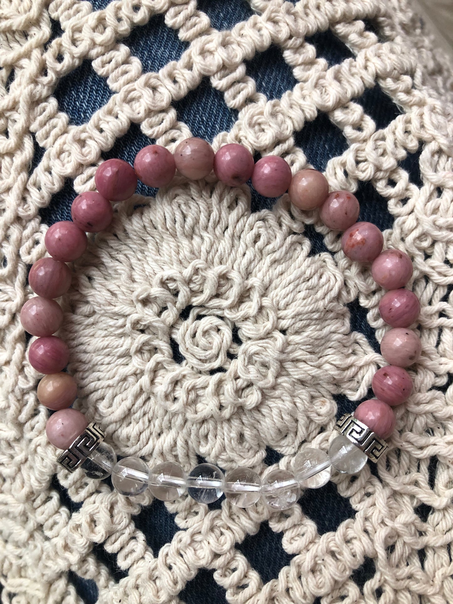 Bracelet Rhodonite / Cristal de roche