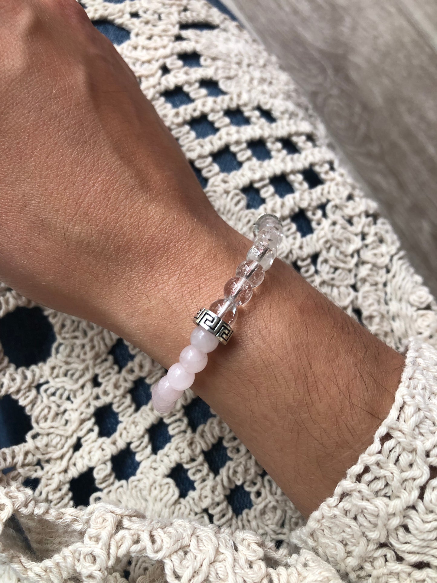 Bracelet quartz rose / Cristal de roche