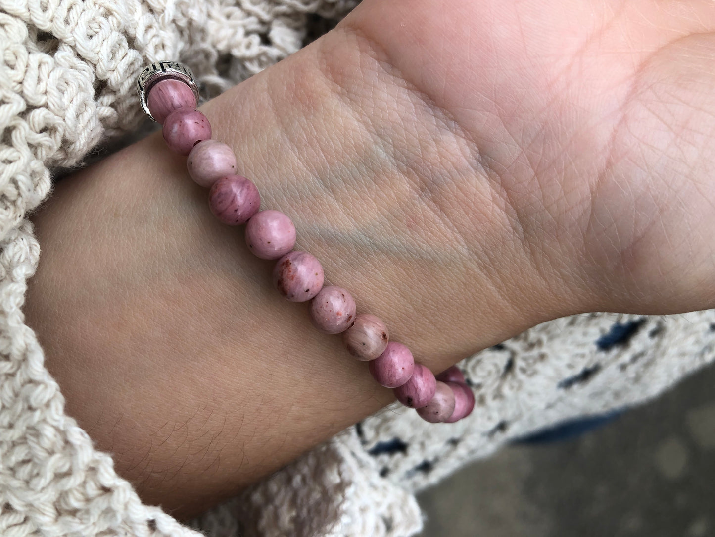 Bracelet Rhodonite / Cristal de roche