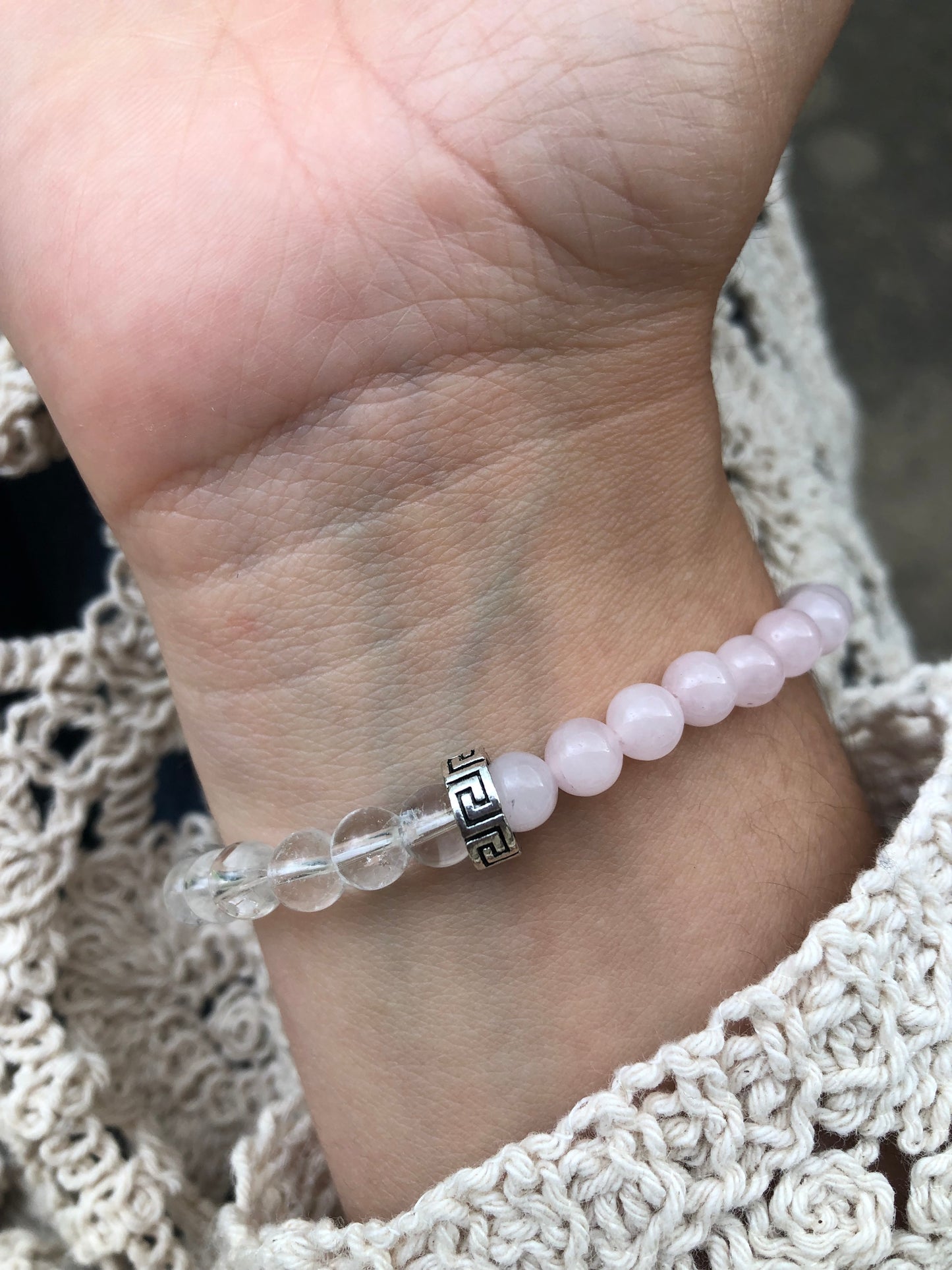 Bracelet quartz rose / Cristal de roche