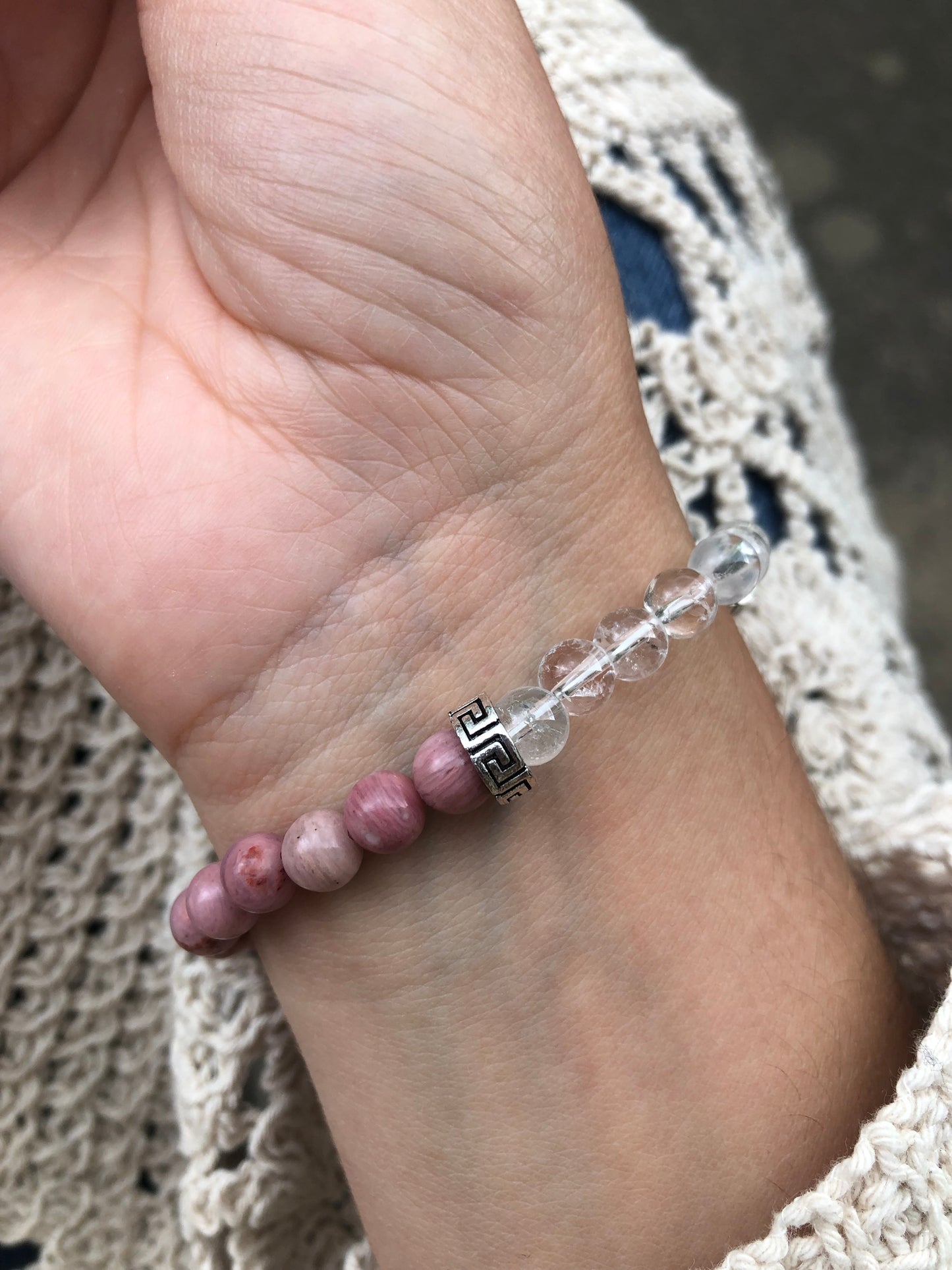 Bracelet Rhodonite / Cristal de roche