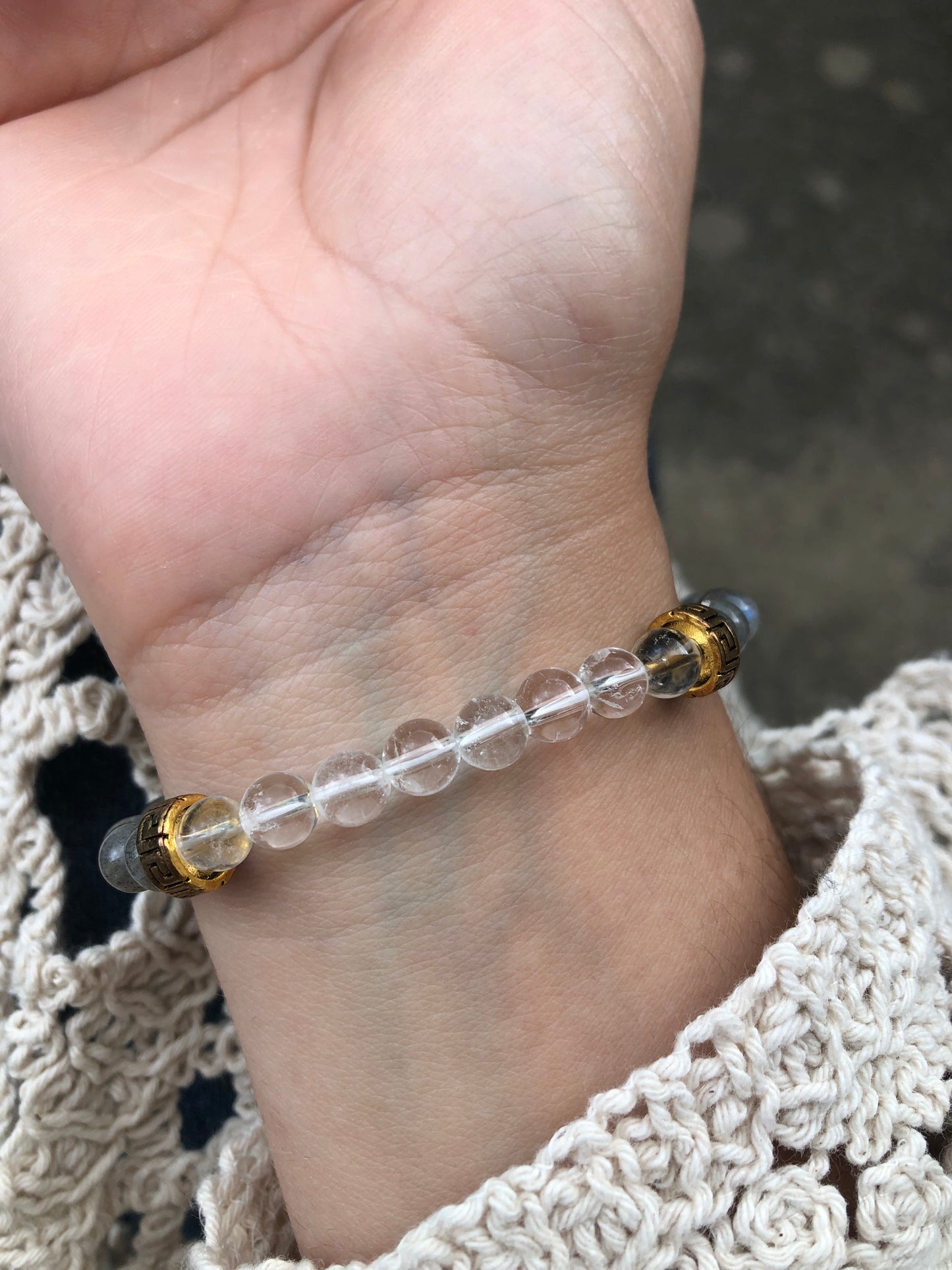 Bracelet Labradorite Blue Light / Cristal de roche
