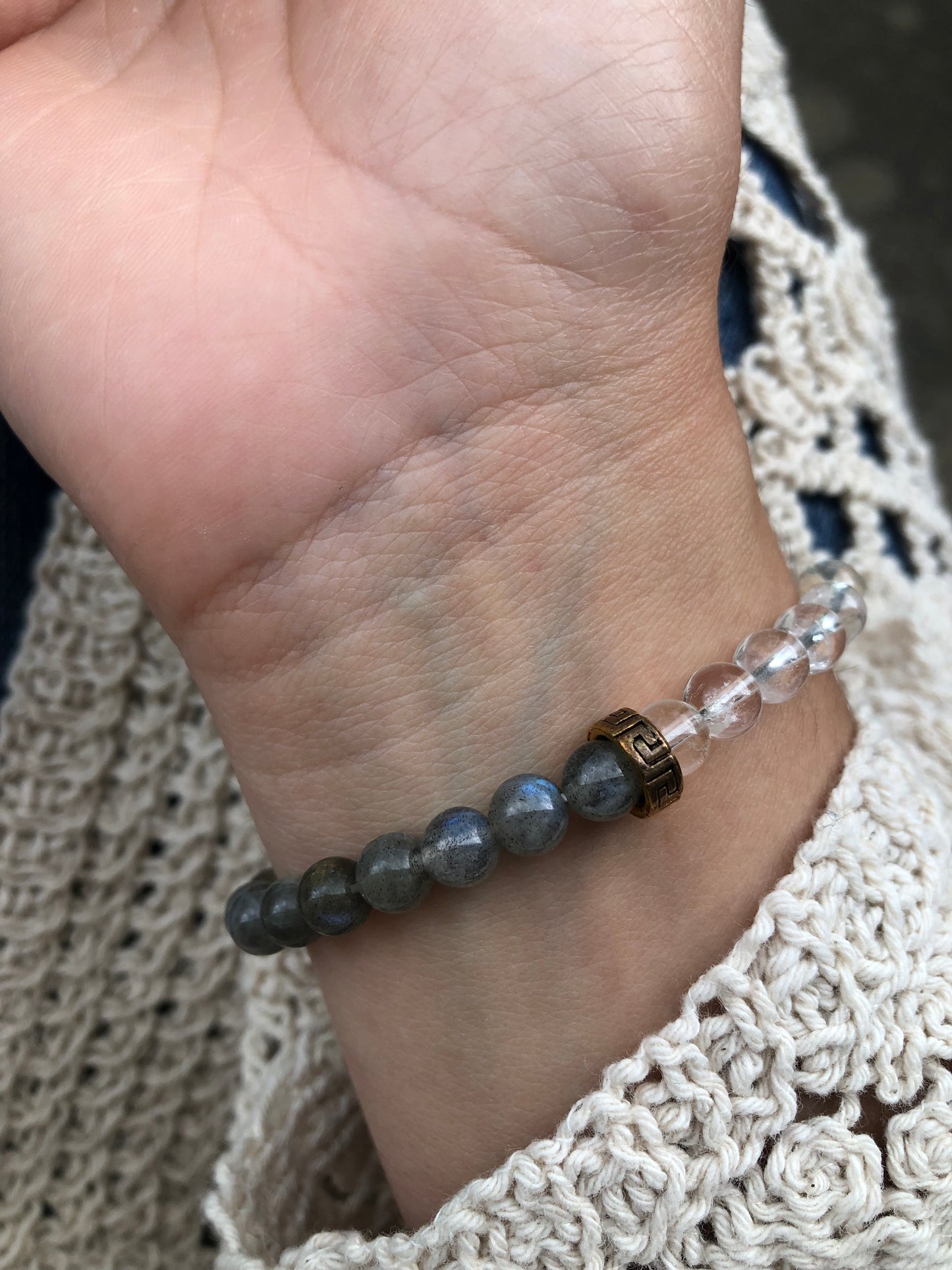 Bracelet Labradorite Blue Light / Cristal de roche