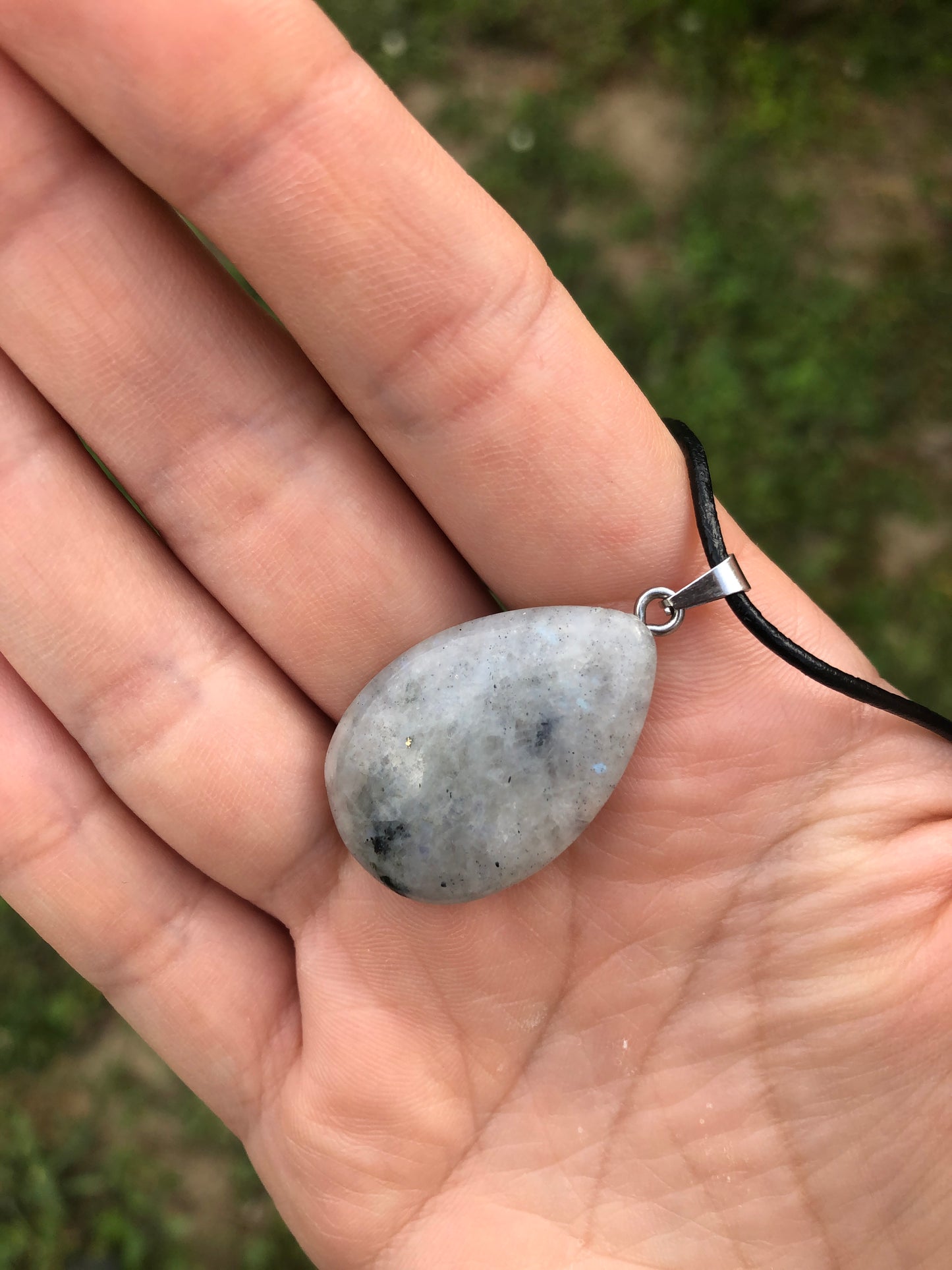 Collier pendentif larme Labradorite