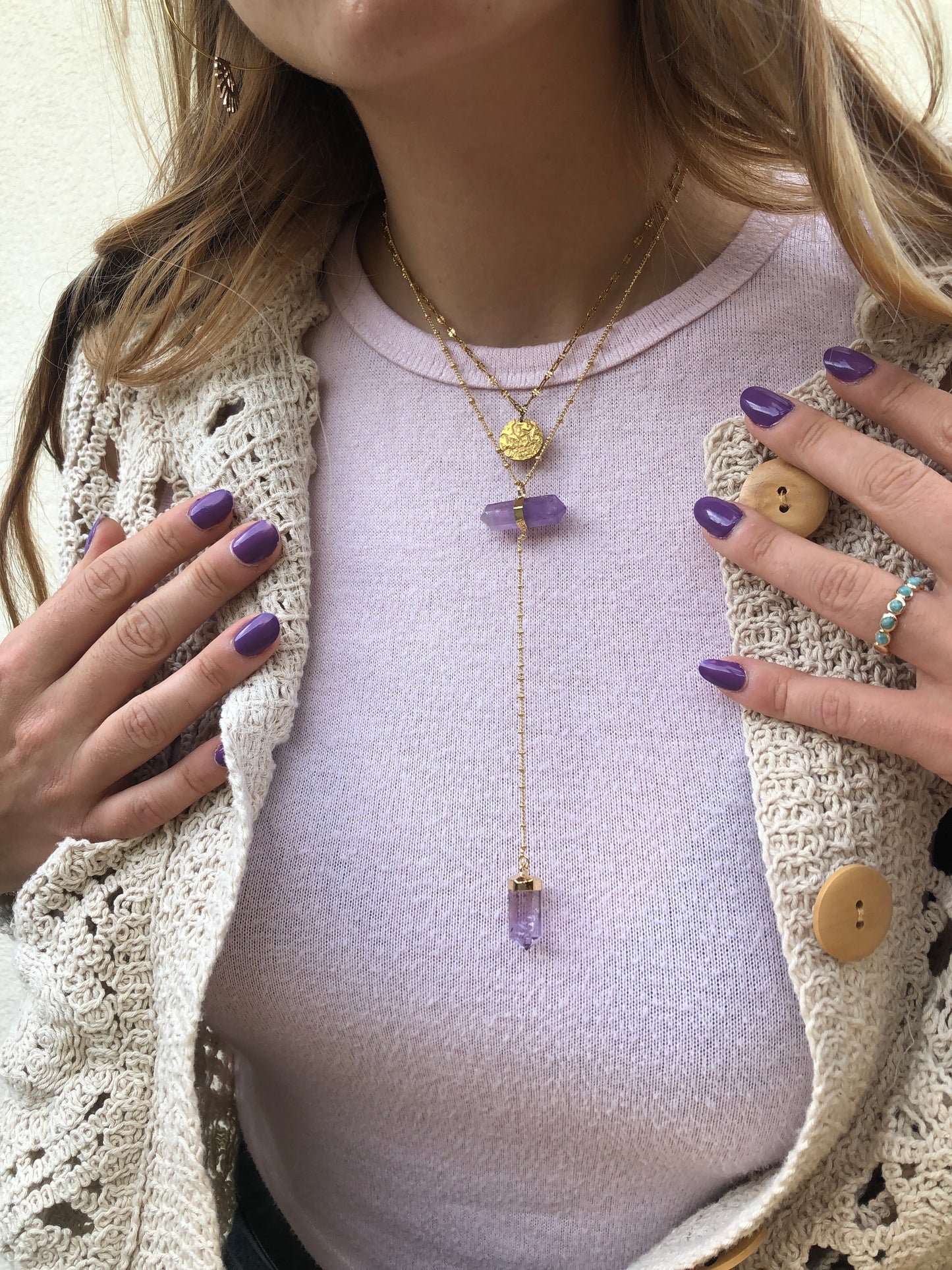 Collier pointes Améthyste