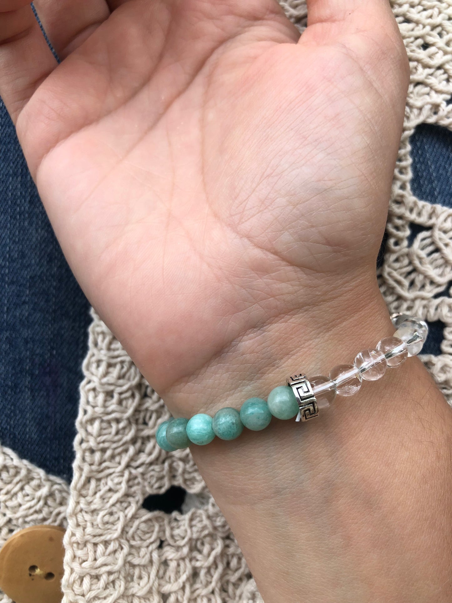 Bracelet Amazonite / Cristal de roche