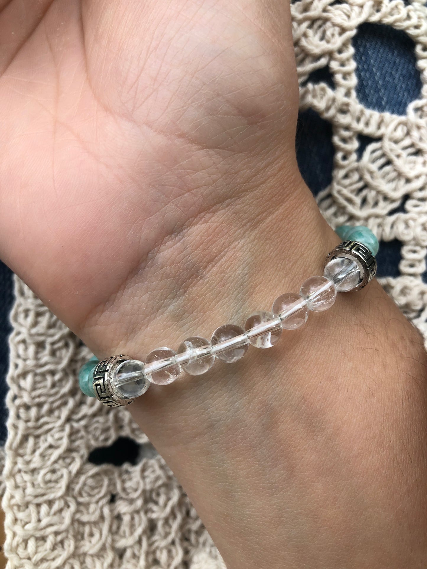 Bracelet Amazonite / Cristal de roche