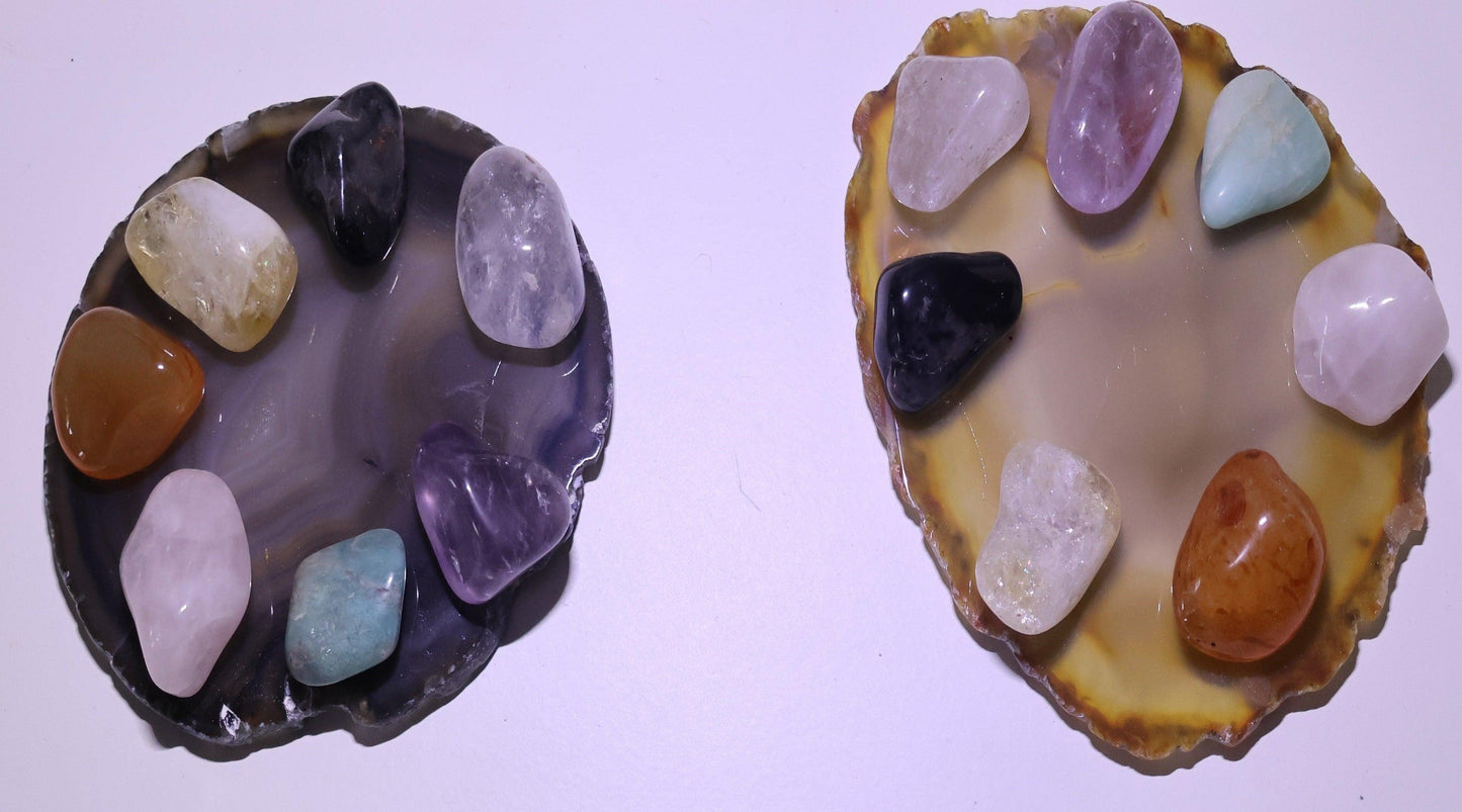 Parabole tranche Agate et 7 Chakras - LuvEarth