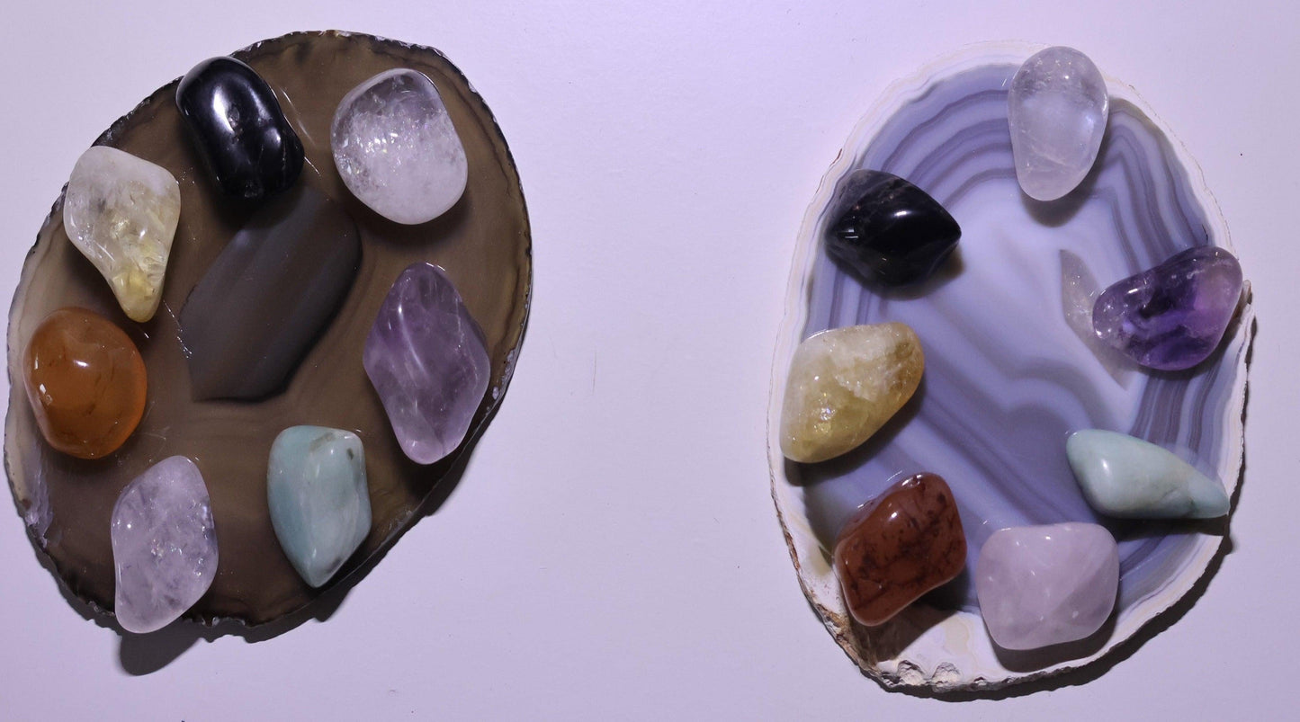 Parabole tranche Agate et 7 Chakras - LuvEarth