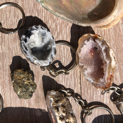 Porte-clés Géode Agate brute