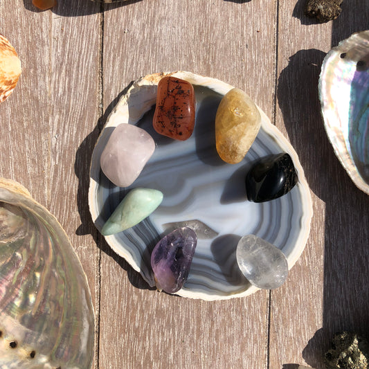 Parabole tranche Agate et 7 Chakras