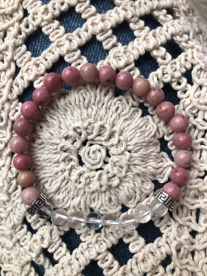 Bracelet Rhodonite / Cristal de roche