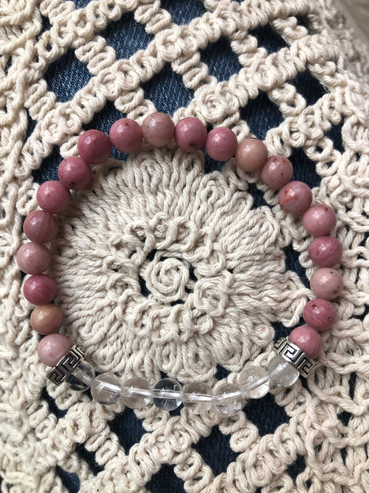 Bracelet Rhodonite / Cristal de roche