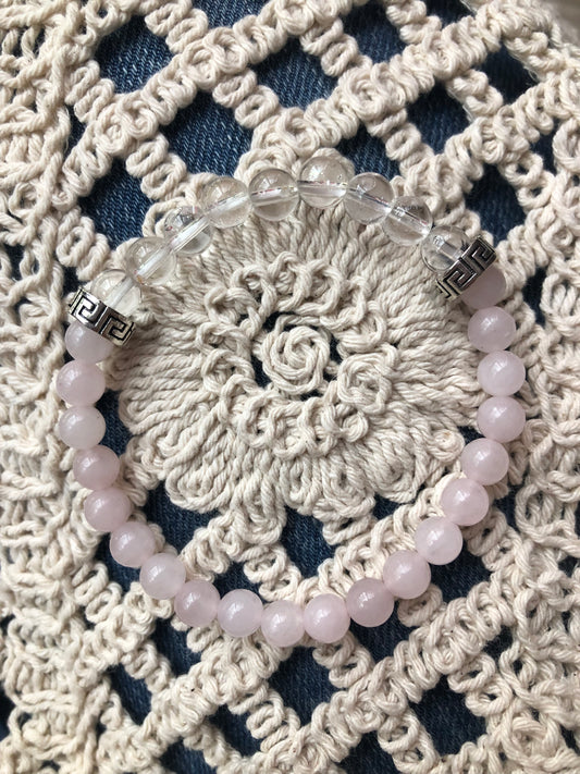 Bracelet quartz rose / Cristal de roche