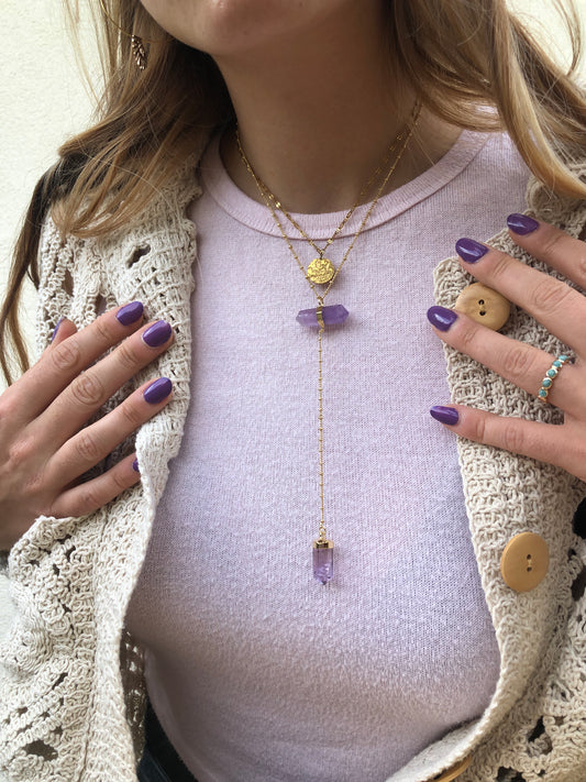 Collier pointes Améthyste