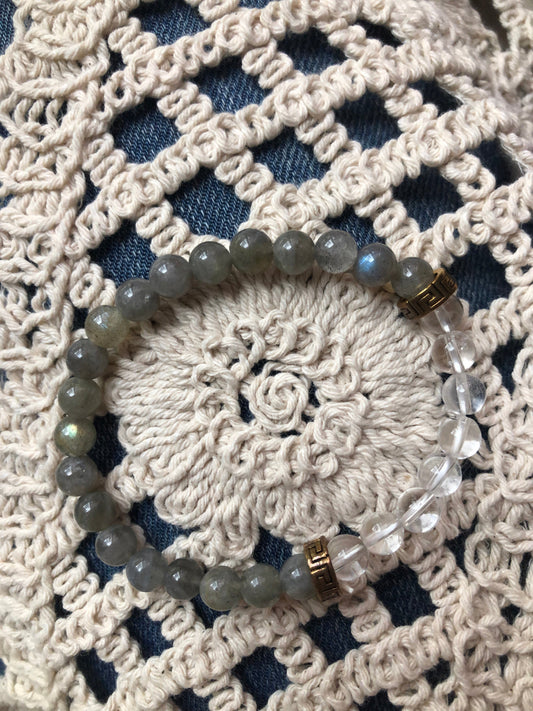 Bracelet Labradorite Blue Light / Cristal de roche
