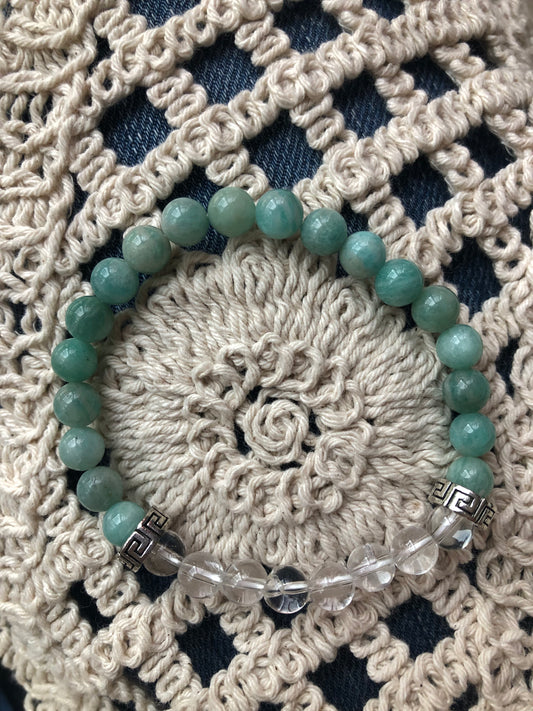 Bracelet Amazonite / Cristal de roche